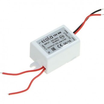 Блок питания ECOLA LED STRIP POWER SUPPLY B2M006ESB для светодиодной ленты 6W 220V-12V IP20