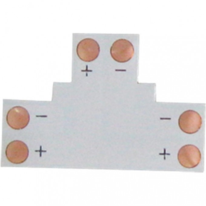 Гибкая соединительная плата ECOLA LED STRIP 220V CONNECTOR T для зажимного разъема 2-х конт. 10 mm уп. 5 шт. SC21FTESB