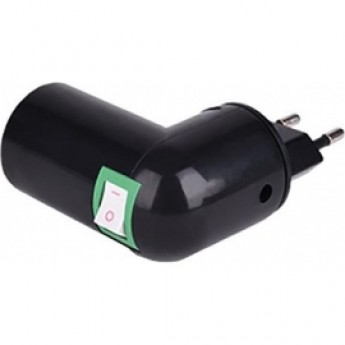 Переходник вилка-патрон ECOLA BASE APT7SBEAY E27 с выключателем, черный