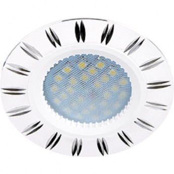 Светильник ECOLA MR16 DL3184 GU5.3 встр. литой (скрытый крепеж лампы) Белый/Алюм Двойные Реснички по кругу 23x78 (кd74)