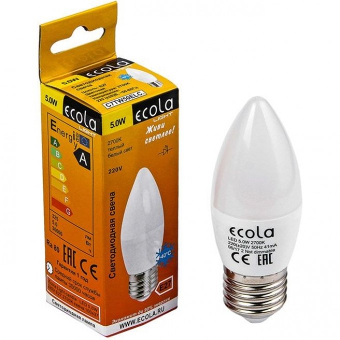 Светодиодная лампа ECOLA CANDLE LED N7CW50ELC